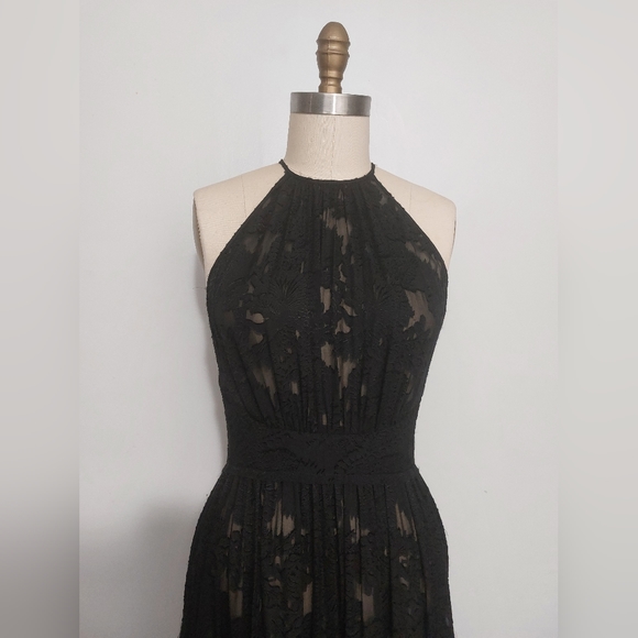 L'Agence Black Burnout Silk Maxi Dress - Picture 4 of 8